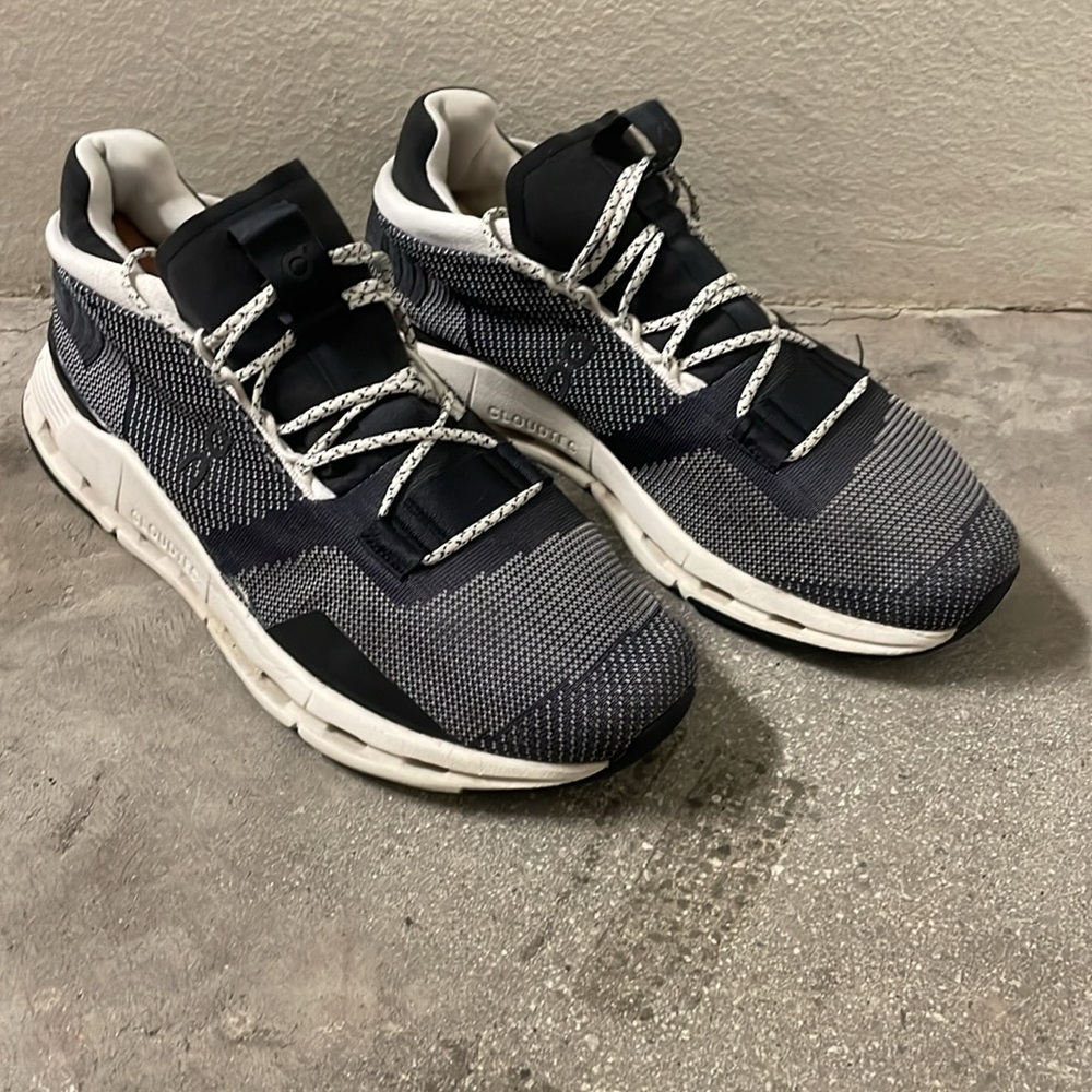 ON Men's Cloudnova Running Sneaker Shoes Blue/Black/White, Size 9 M US